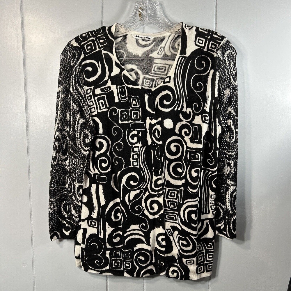Nygard Collection Womens Small Cropped Cardigan Sweater Embellished Sequins
